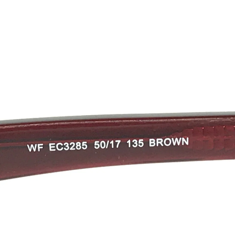 Easyclip Eyeglasses Frames WF EC3285 BROWN Red Square with Clip On Lenses